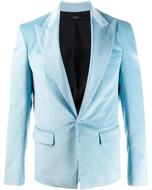 Amiri Metallic Deep V-Neck Blazer Jacket - Blue