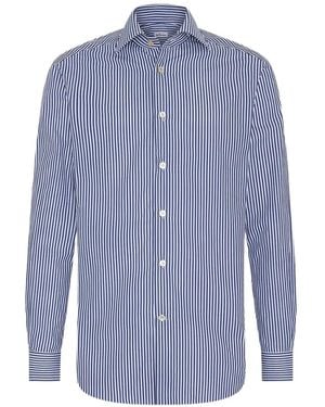 Kiton Gestreiftes Hemd - Blau