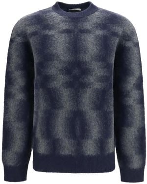 Piacenza Cashmere Brushed-Knit Crew-Neck Sweater - Blue