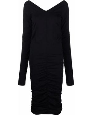 Helmut Lang Ruched Midi Dress - Black