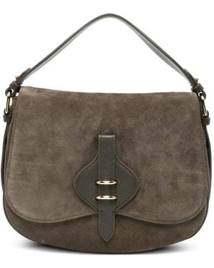 Coccinelle Medium Maveryfue Grained-Leather Shoulder Bag - Grey