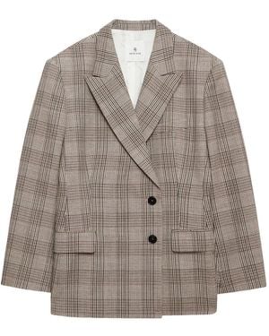 Anine Bing Aretha Blazer Plaid - Grey