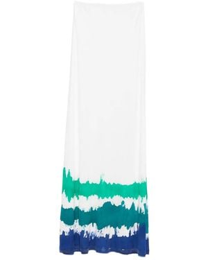 Faliero Sarti Falda Con Motivo Tie-Dye - Blanco