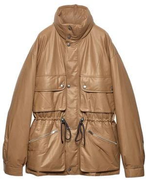 Prada ナッパレザーコート - ブラウン