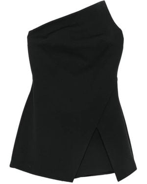 Aniye By One-Shoulder Wrap-Style Playsuit - Black