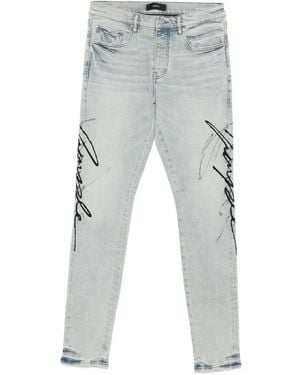 Purple Brand Script-Detail Jeans - Blue