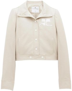 Courreges Jacke mit Logo-Patch - Weiß