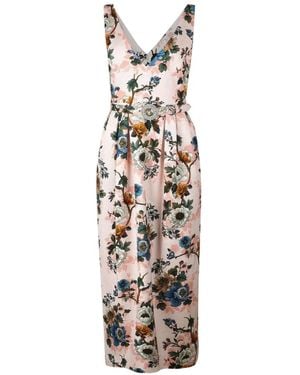 Borgo De Nor Jules Midikleid Mit Blumengürtel - Weiß