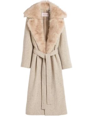 Valentino Garavani Virgin-Wool Coat - Natural
