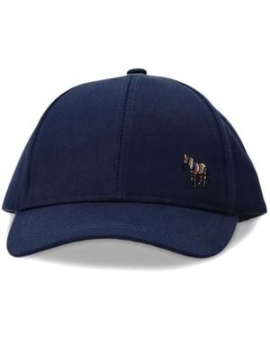 Mps Zebra-Detail Cotton Baseball Cap - Blue
