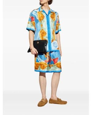 Versace Gallery Zijden Shorts - Wit