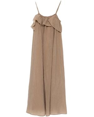 ELEH Ruffle-Detail Maxi Dress - Natural