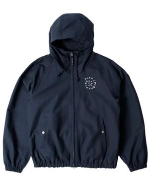 by Parra Circular Logo-Print Hooded Coat - Blue