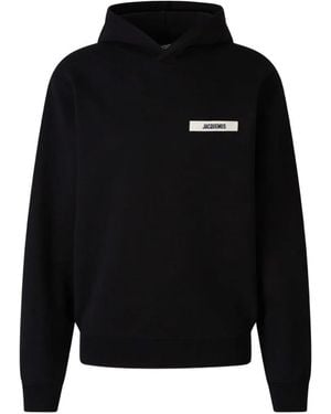 Jacquemus Logo-Patch Hoodie - Black
