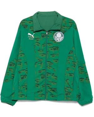 PUMA X Kidsuper Palmeiras Print Zip-Up Jacket - Green