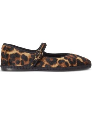 Polo Ralph Lauren Leopard-Print Ballet Flats - Brown