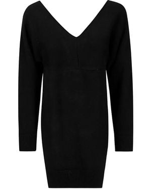 Stefano Mortari V-Neck Midi Dress - Black