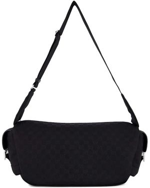 Gucci Buckle Pattern Shoulder Bag - Black