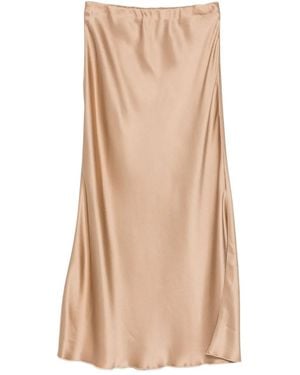 Malo Side-Slit Midi Skirt - Natural