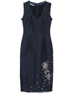 Prada Zijden Midi-Jurk - Blauw