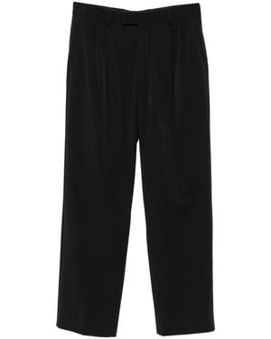 KARL LAGERFELD Pleated Logo-Patch Trousers - Black