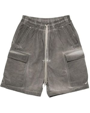 Rick Owens Cargobela Drawstring Cargo Shorts - Grey