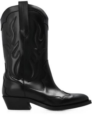 Alohas Calyx Flame-Motif Boots - Nero