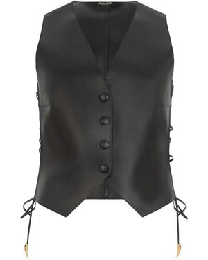 Roberto Cavalli Leather Waistcoat - Blue