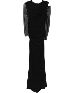 Talbot Runhof Gerafftes Kleid aus Mesh - Schwarz