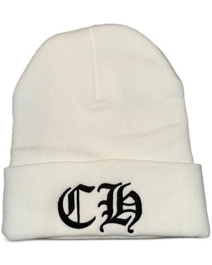 Chrome Hearts Logo-Embroidered Beanie Hat - White