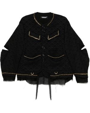 Undercover Patterned-Jacquard Jacket - Black