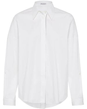 Brunello Cucinelli ビーズトリム シャツ - ホワイト