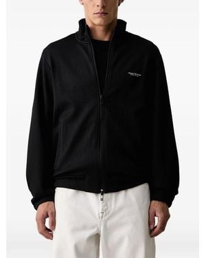 ARMANI EXCHANGE Gerippter Cardigan Mit Logo-Print - Schwarz