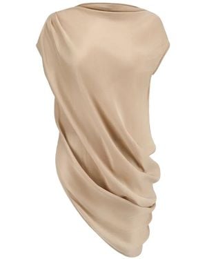 Oude Waag Draped Asymmetric Blouse - Natural
