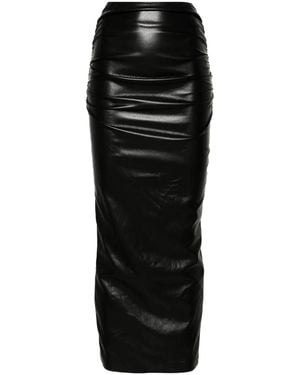 Nanushka Hester Ruched-Detail Midi Skirt - Black