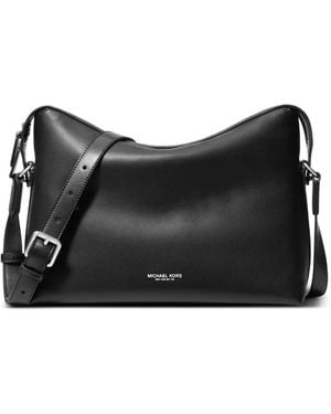 Michael Kors Sacoche Nicholas Médium En Cuir Grainé - Black