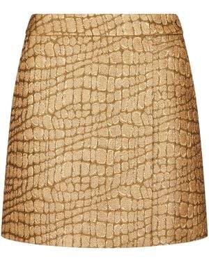 Tom Ford Crocodile-Jacquard Mini Skirt - Natural