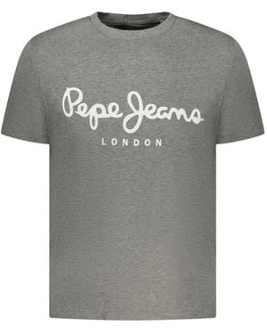 Pepe Jeans Logo-Print T-Shirt - Grey
