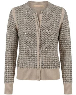 Ermanno Scervino Sequin-Embellished Long-Sleeve Cardigan - Gray