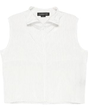 FEDERICO CINA Mouwloze Blouse - Wit