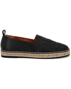 Philipp Plein Espadrillas-Totenkopf Aus Nappaleder - Schwarz