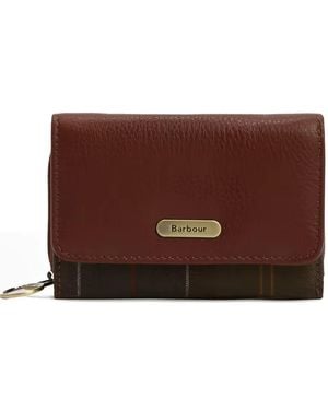 Barbour Rosa Leather Tartan Zip Wallet - Brown
