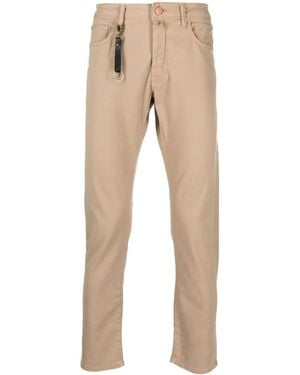Incotex Logo-Patch Straight-Leg Jeans - Natural