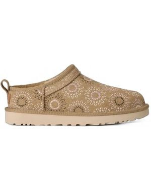 UGG Classic Micro Sun Stitch Embroidered Ankle Boots - White