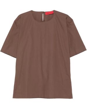Thelatest Dean Short-Sleeve Top - Brown