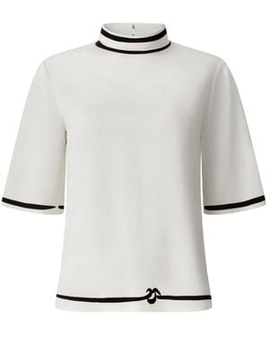 Shanghai Tang Mock-Neck Silk T-Shirt - White
