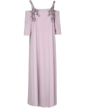 Loodyana Embroidered Cold-Shoulder Midi Dress - Pink