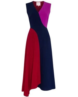 ROKSANDA Miral Midi Colour-Block Dress - Red