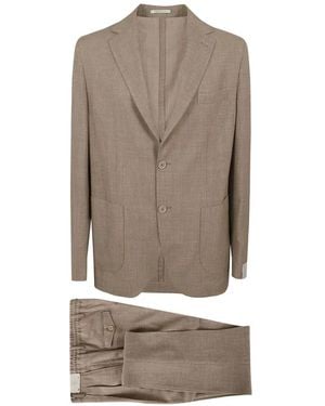 Eleventy Costume À Simple Boutonnage - Natural