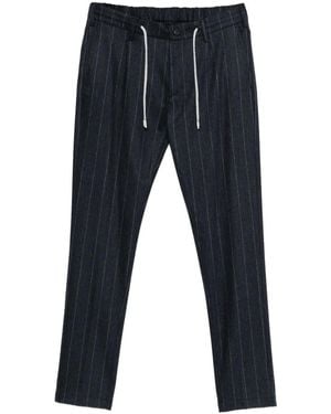 Eleventy Pinstripe Drawstring Trousers - Blue